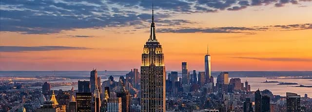 Horizonte de Nueva York con el Empire State Building y el sur de Manhattan