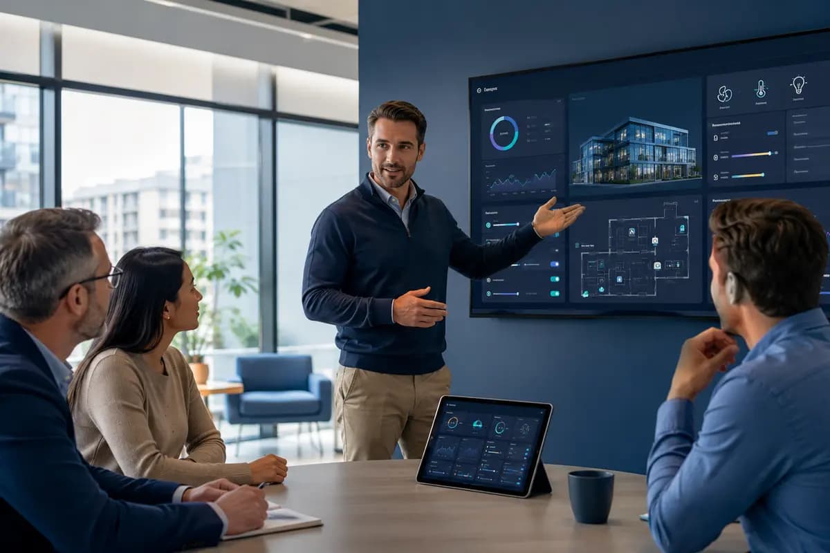 IBIS specialist training a property team on a building dashboard